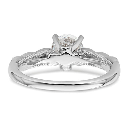 1.00ct. CZ Solid Real 14K White Gold Engagement Ring