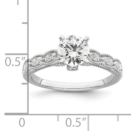 1.00ct. CZ Solid Real 14K White Gold Engagement Ring
