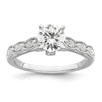 1.00ct. CZ Solid Real 14K White Gold Engagement Ring