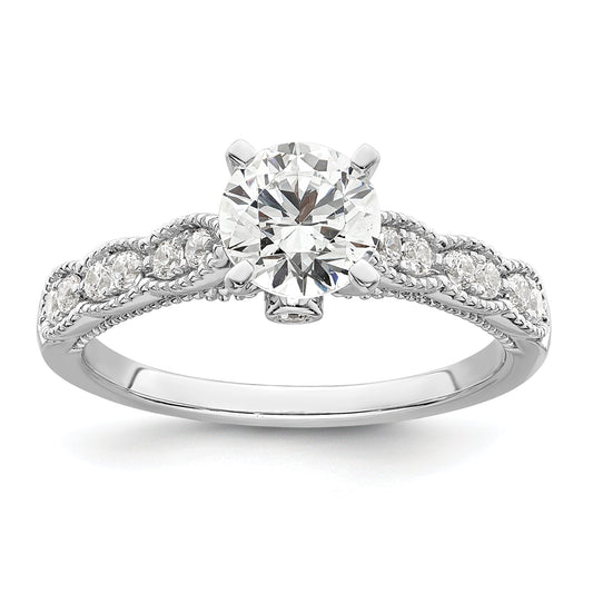 1.00ct. CZ Solid Real 14K White Gold Engagement Ring