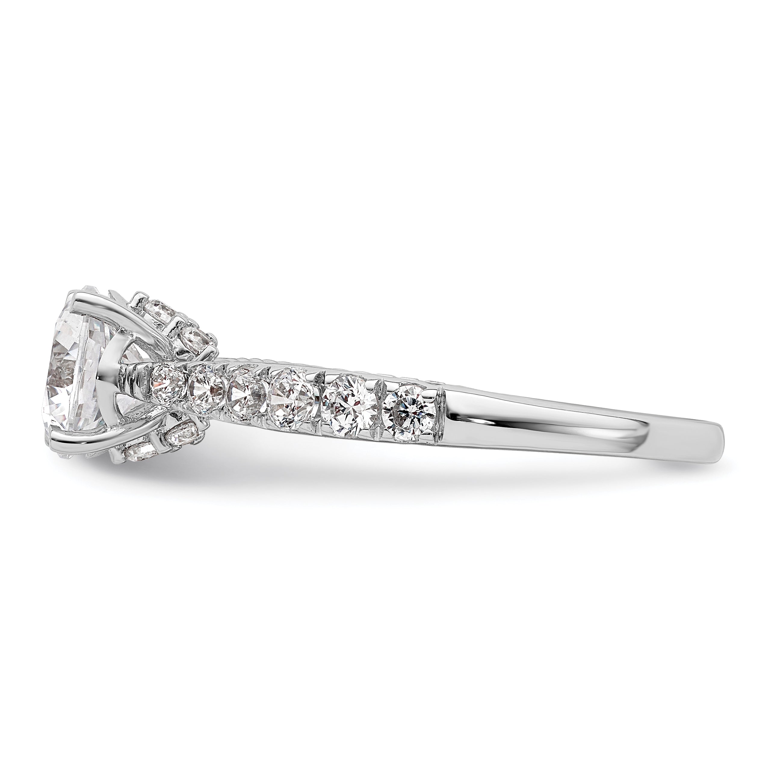 1.00ct. CZ Solid Real 14K White Gold Engagement Ring