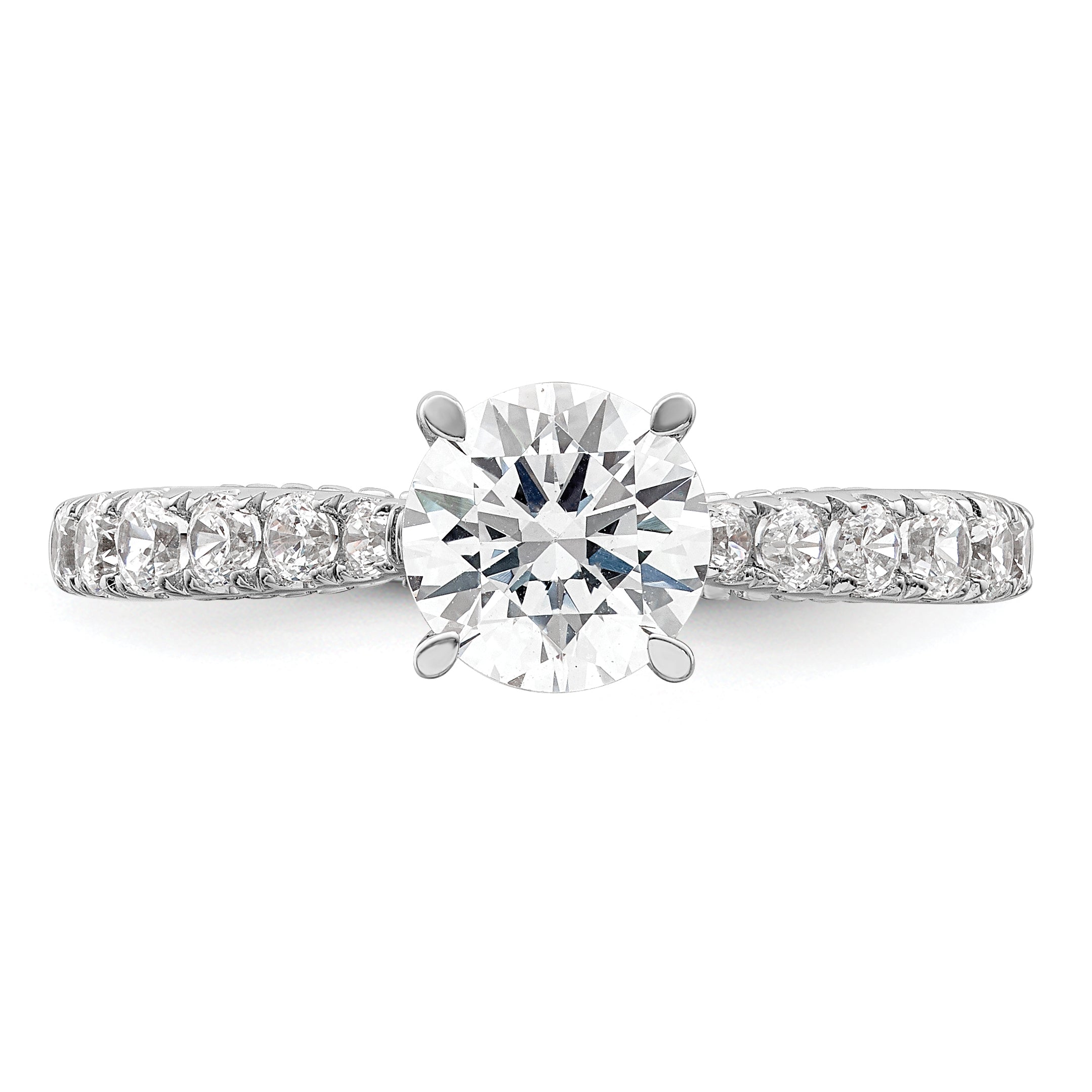 1.00ct. CZ Solid Real 14K White Gold Engagement Ring