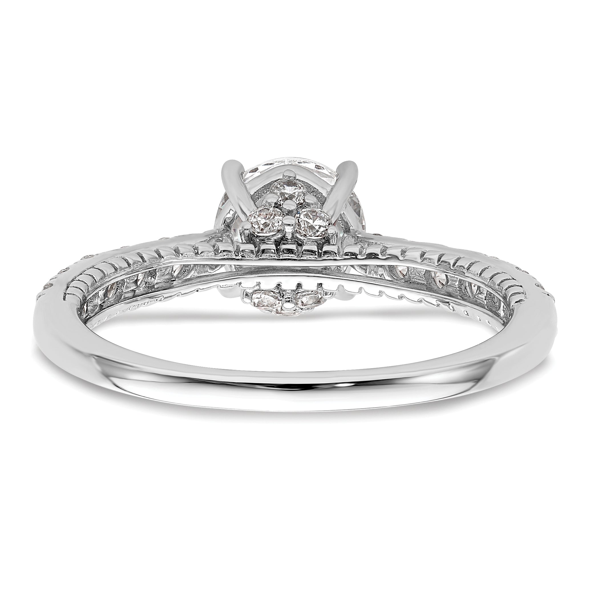 1.00ct. CZ Solid Real 14K White Gold Engagement Ring