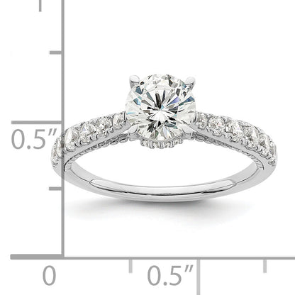 1.00ct. CZ Solid Real 14K White Gold Engagement Ring