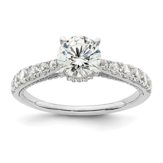 1.00ct. CZ Solid Real 14K White Gold Engagement Ring