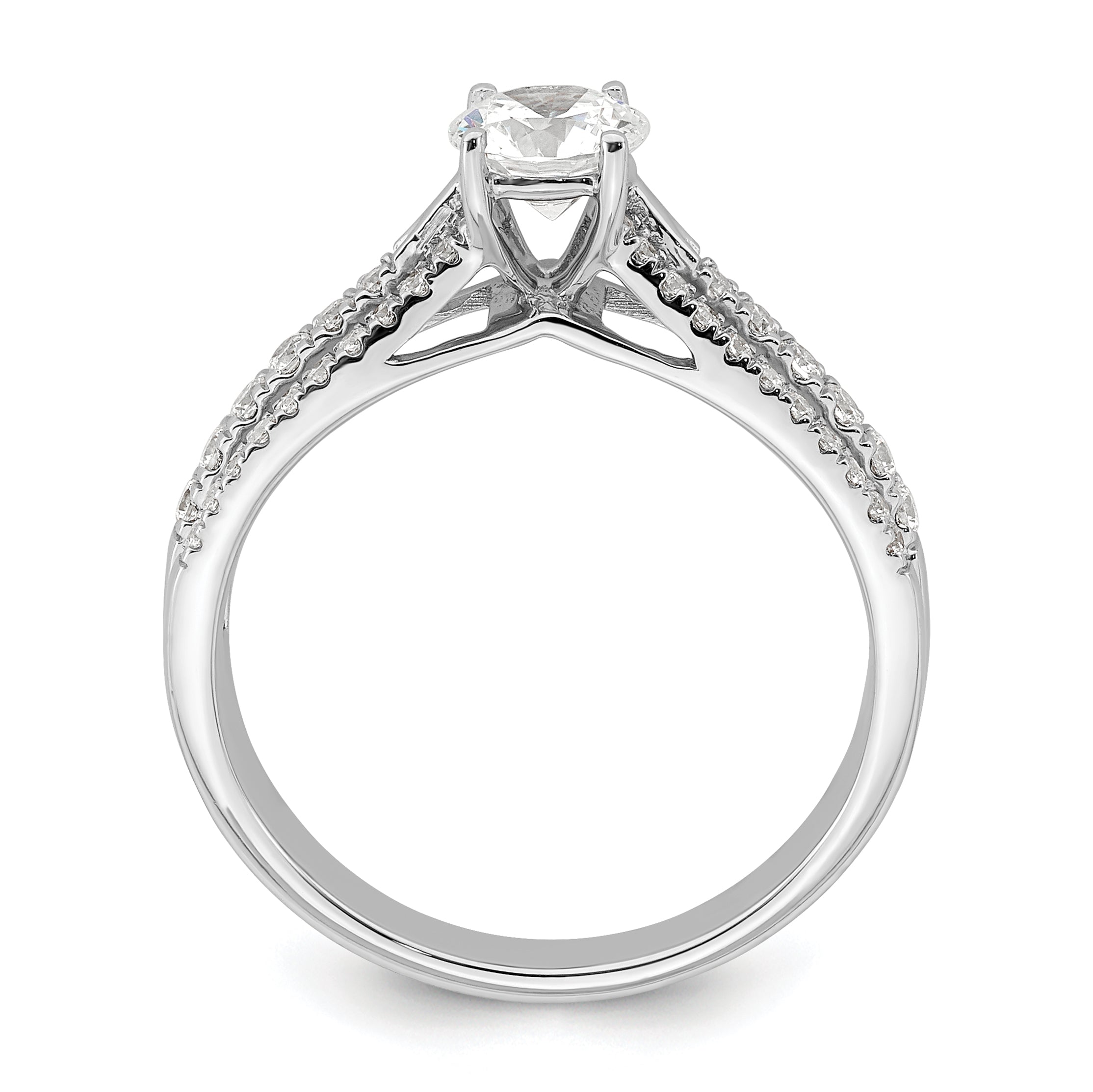 0.50ct. CZ Solid Real 14K White Gold Engagement Ring