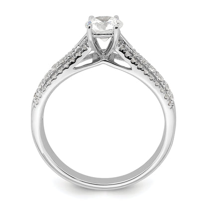 0.50ct. CZ Solid Real 14K White Gold Engagement Ring
