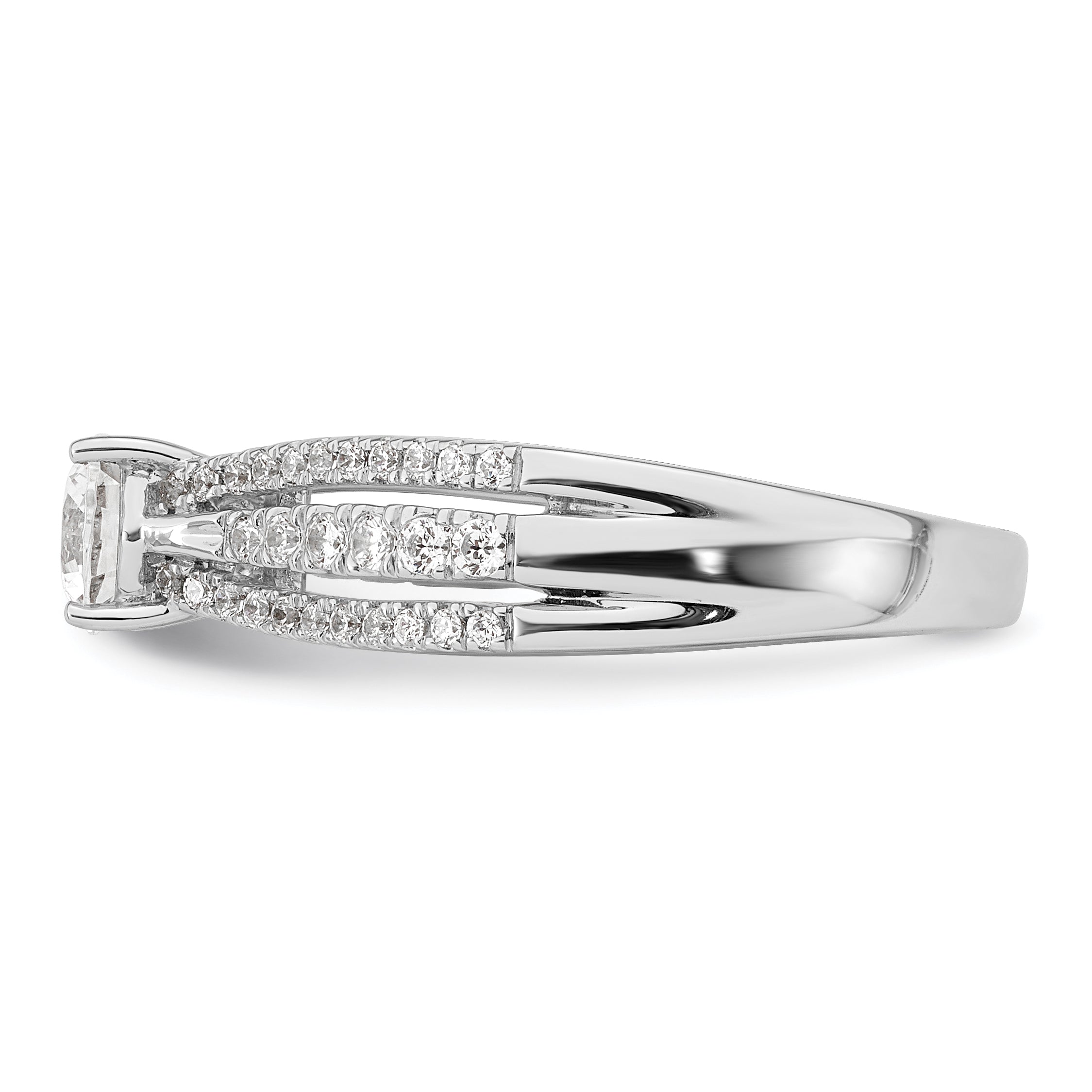 0.50ct. CZ Solid Real 14K White Gold Engagement Ring