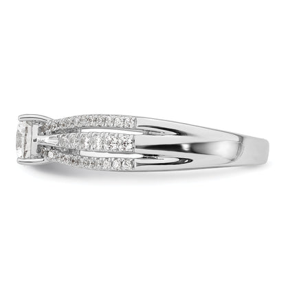 0.50ct. CZ Solid Real 14K White Gold Engagement Ring