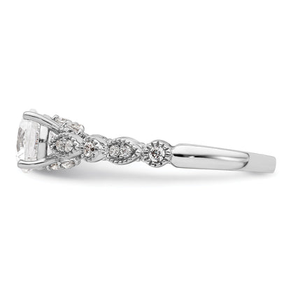 1.00ct. CZ Solid Real 14K White Gold Vintage Engagement Ring