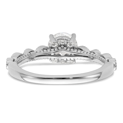 1.00ct. CZ Solid Real 14K White Gold Vintage Engagement Ring