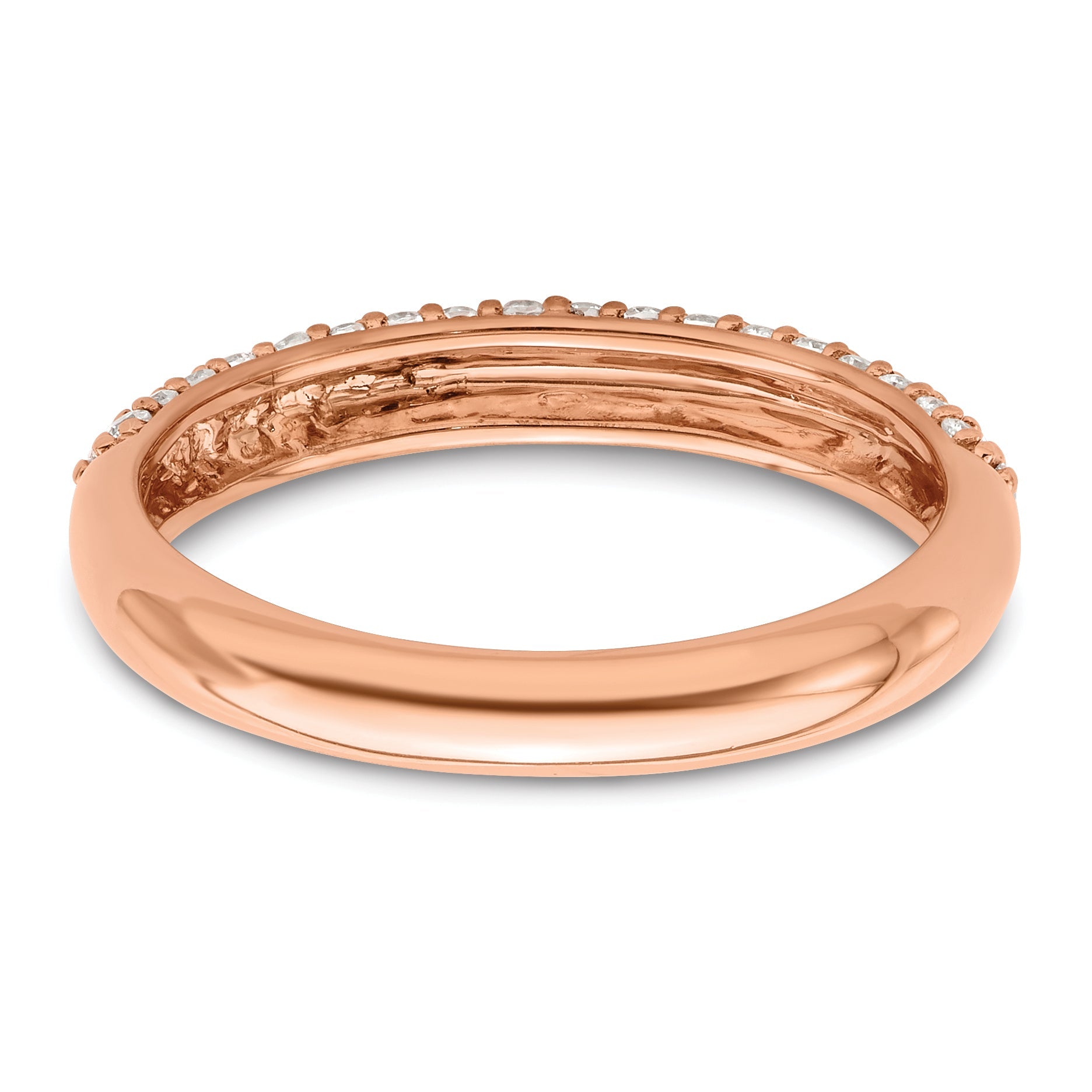0.50ct. CZ Solid Real 14K Rose Gold Complete Cluster Wedding Wedding Band Ring