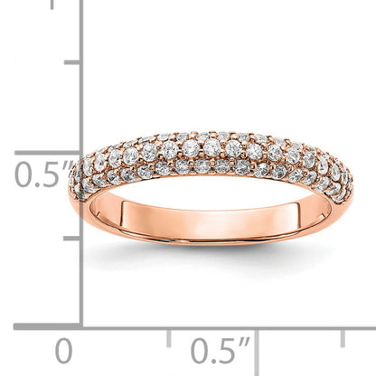 0.50ct. CZ Solid Real 14K Rose Gold Complete Cluster Wedding Wedding Band Ring
