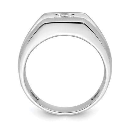 0.50ct. CZ Solid Real 14K White Gold 1-Stone Polished Men's Ring