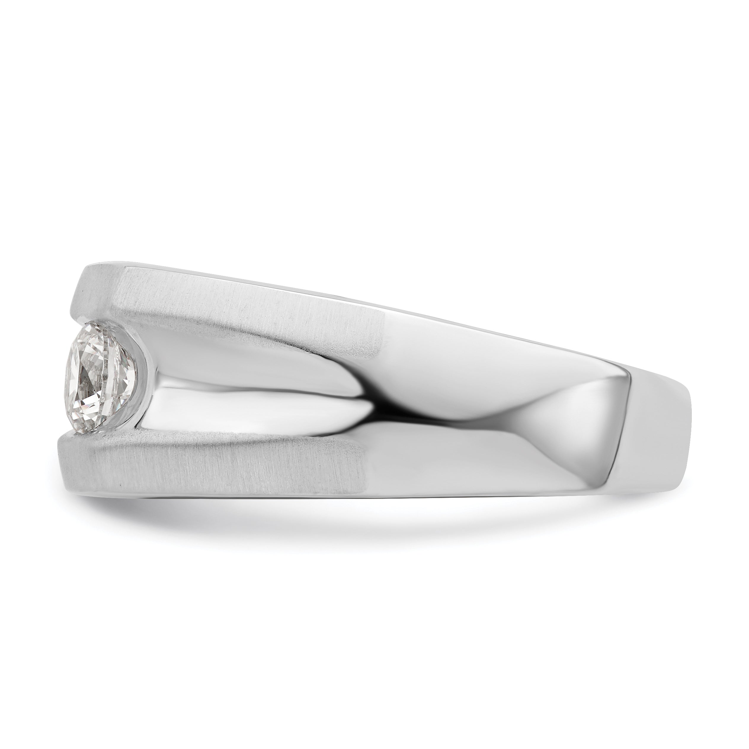 0.50ct. CZ Solid Real 14K White Gold 1-Stone Polished Men's Ring