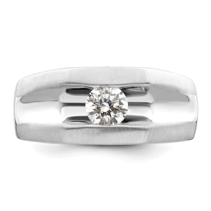 0.50ct. CZ Solid Real 14K White Gold 1-Stone Polished Men's Ring