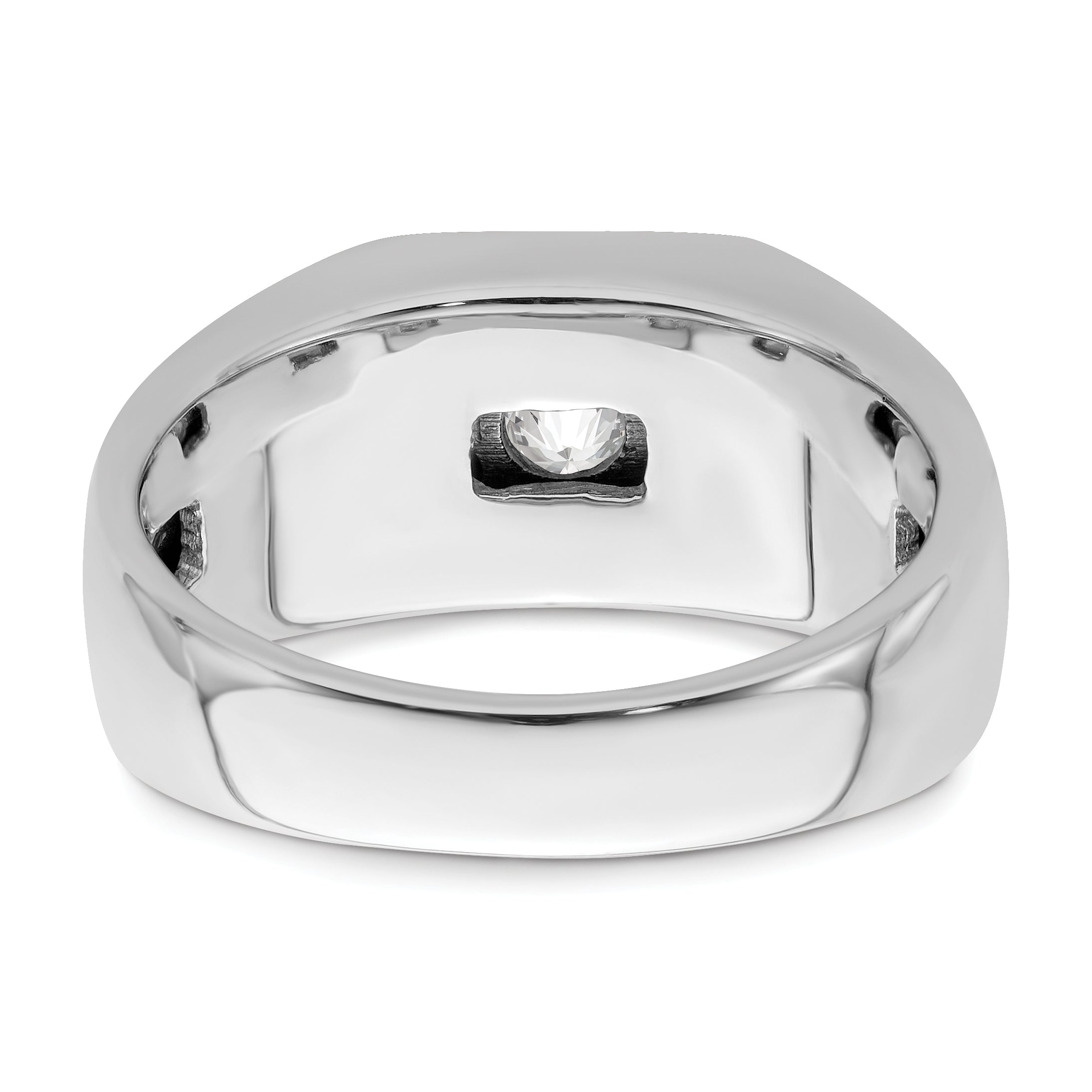 0.50ct. CZ Solid Real 14K White Gold 1-Stone Polished Men's Ring