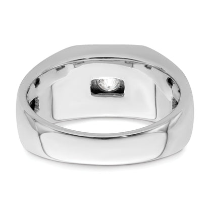 0.50ct. CZ Solid Real 14K White Gold 1-Stone Polished Men's Ring