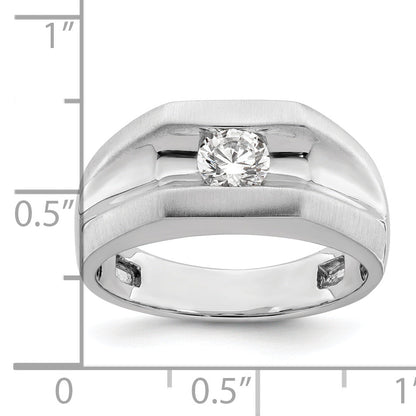 0.50ct. CZ Solid Real 14K White Gold 1-Stone Polished Men's Ring