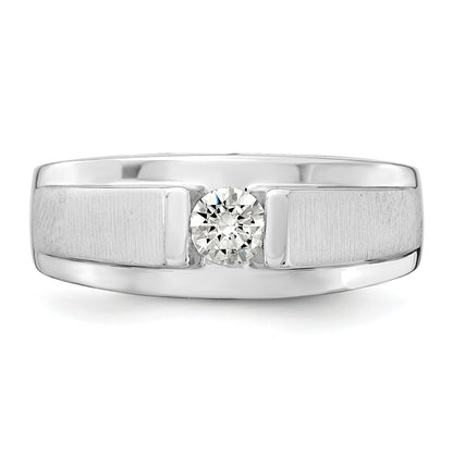 0.33ct. CZ Solid Real 14K White Gold Complete Men's Ring