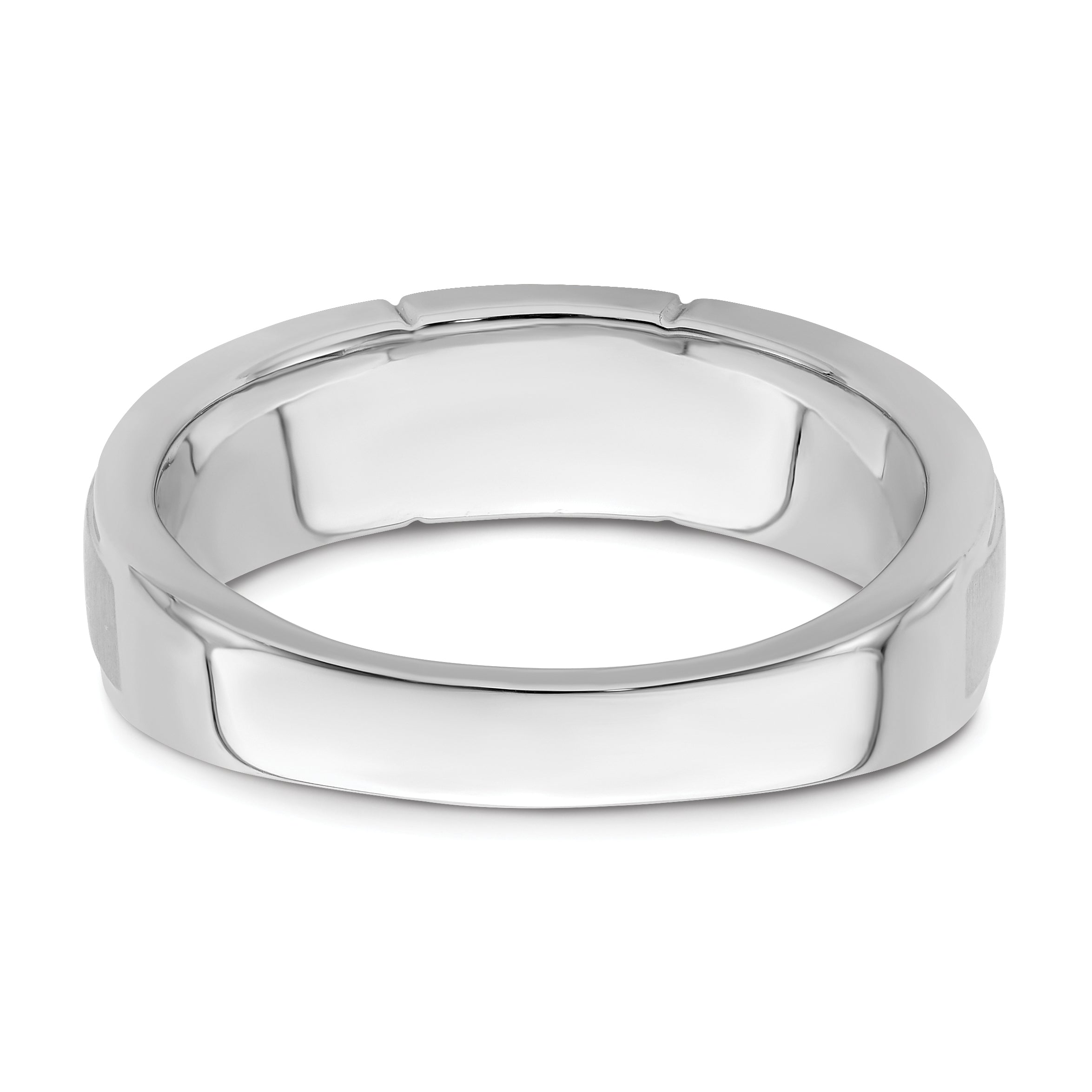 0.25ct. CZ Solid Real 14K White Gold Satin u0026 Polished Complete Men's Ring