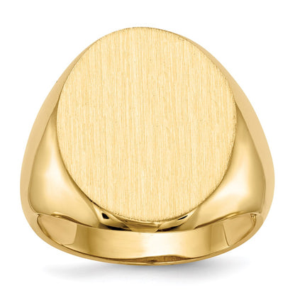 14k yellow gold 20 0x16 5mm open back mens signet ring rs120