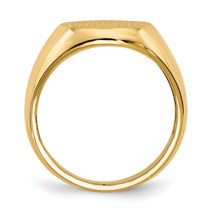 14k yellow gold 15 0x13 5mm open back mens signet ring rs134