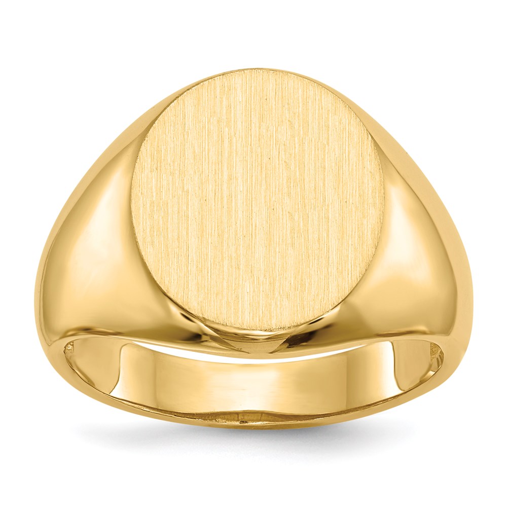 14k yellow gold 15 0x13 5mm open back mens signet ring rs134