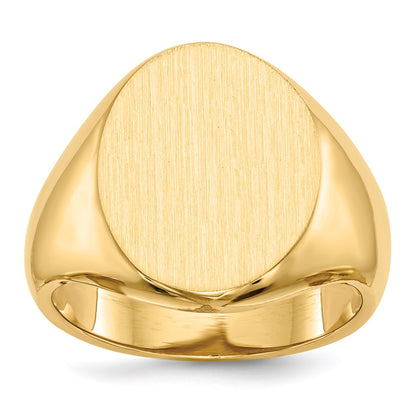 14k yellow gold 18 0x14 5mm open back mens signet ring rs136