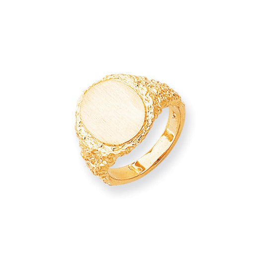 14k yellow gold mens signet ring rs150