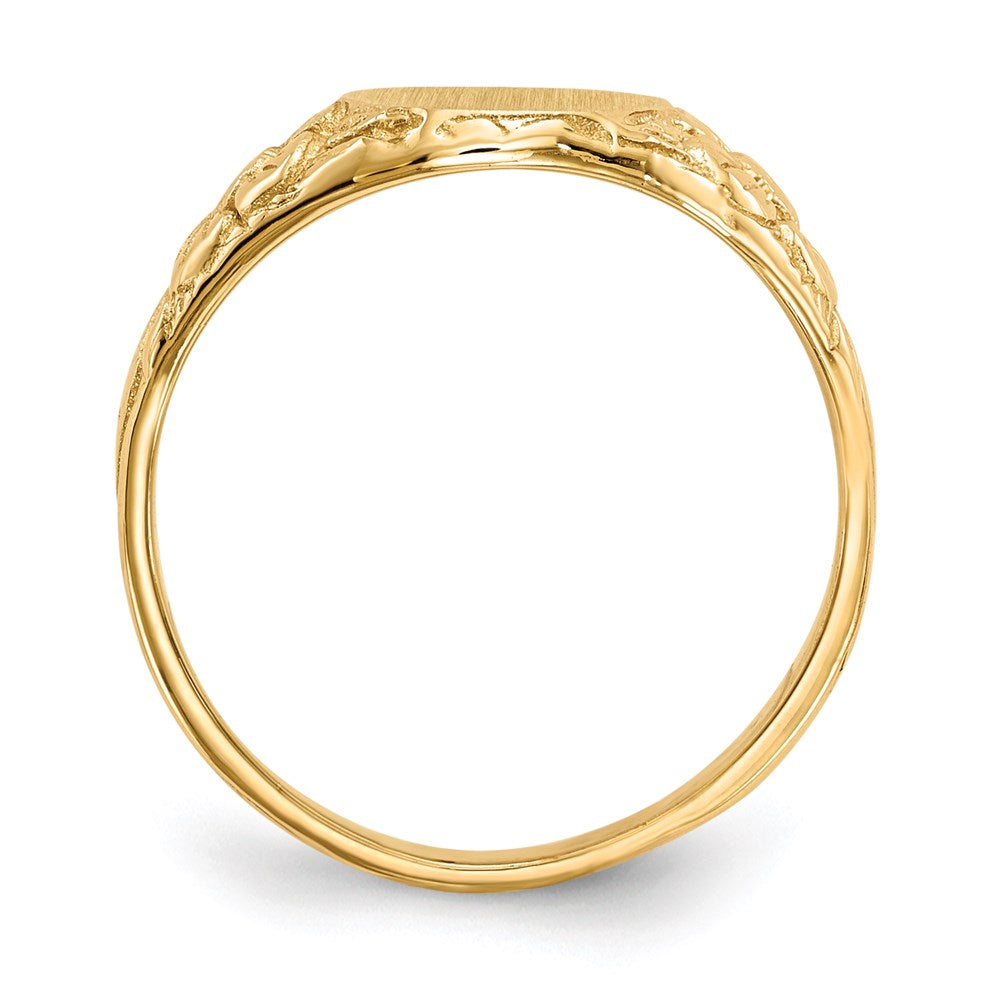 14k yellow gold 10 0x8 0mm closed back signet ring rs169