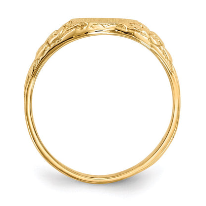14k yellow gold 10 0x8 0mm closed back signet ring rs169