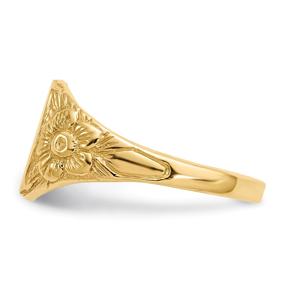 14k yellow gold 10 0x8 0mm closed back signet ring rs169