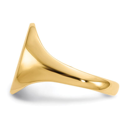 14k yellow gold 14 0x10 0mm closed back signet ring rs183