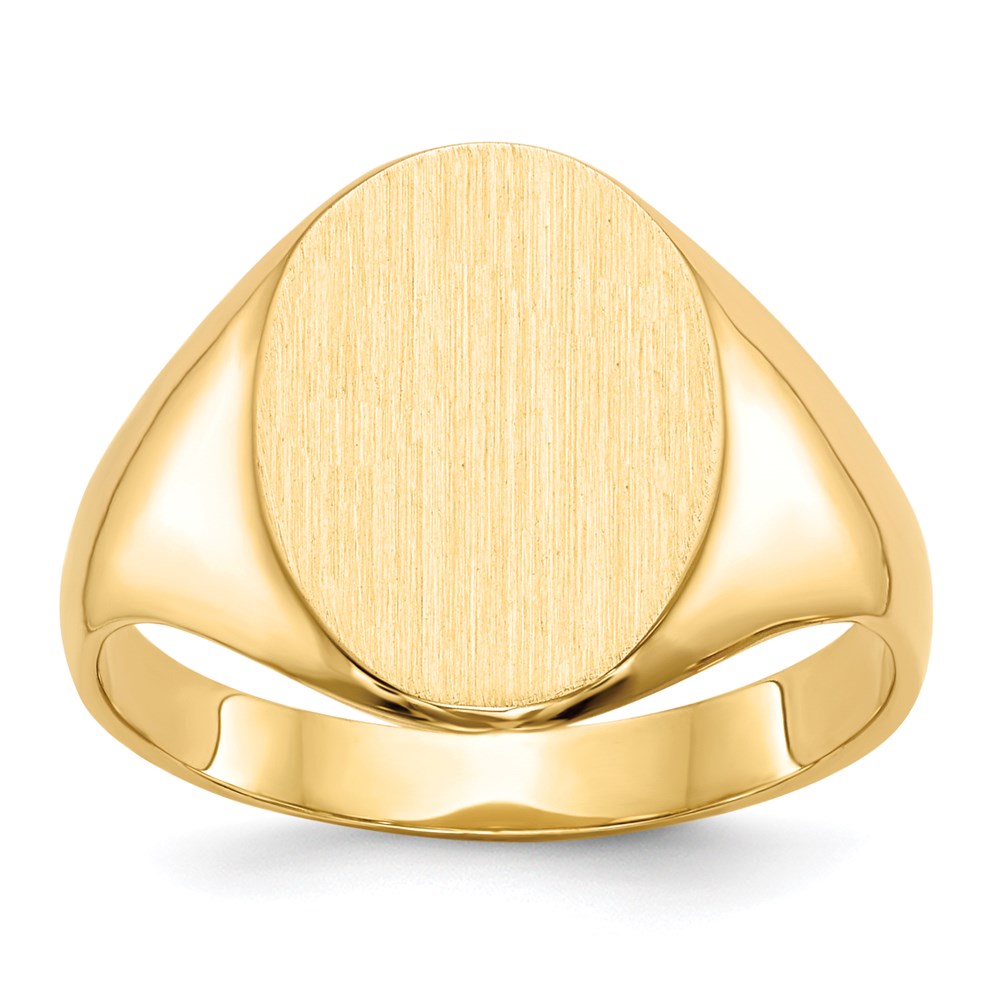 14k yellow gold 14 0x10 0mm closed back signet ring rs183