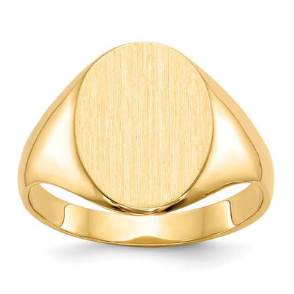 14k yellow gold 14 0x10 0mm closed back signet ring rs183