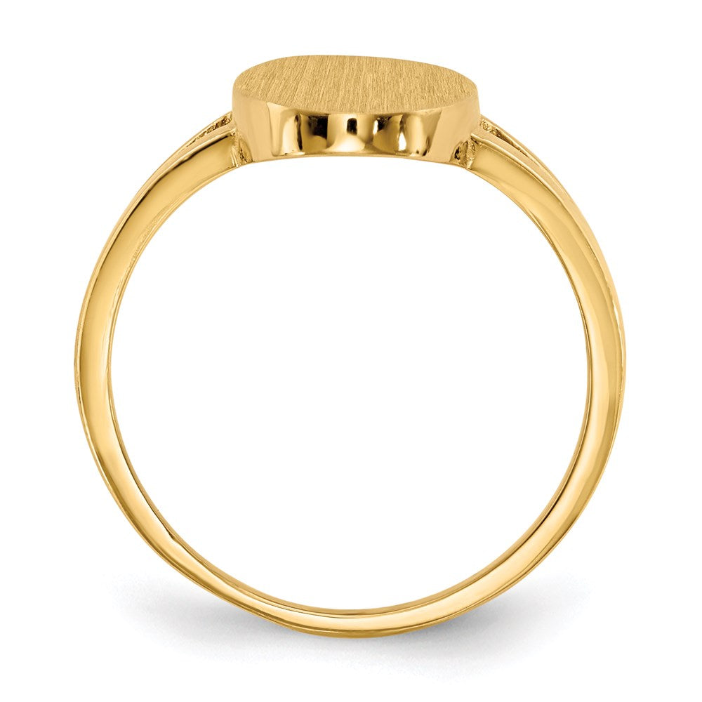 14k yellow gold 13 5x8 5mm closed back signet ring rs184