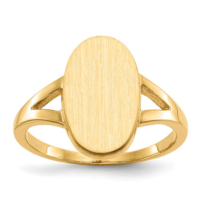 14k yellow gold 13 5x8 5mm closed back signet ring rs184
