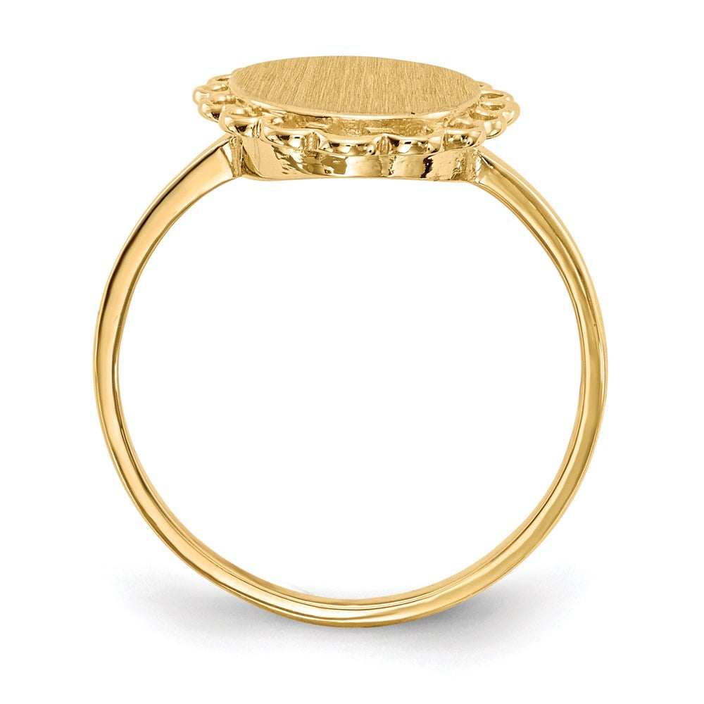 14k yellow gold 9 0x8 5mm open back signet ring rs191