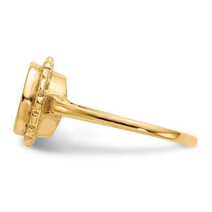 14k yellow gold 9 0x8 5mm open back signet ring rs191