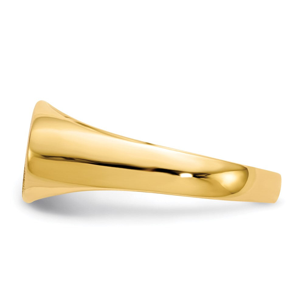 14k yellow gold 7 0x13 5mm closed back signet ring rs241