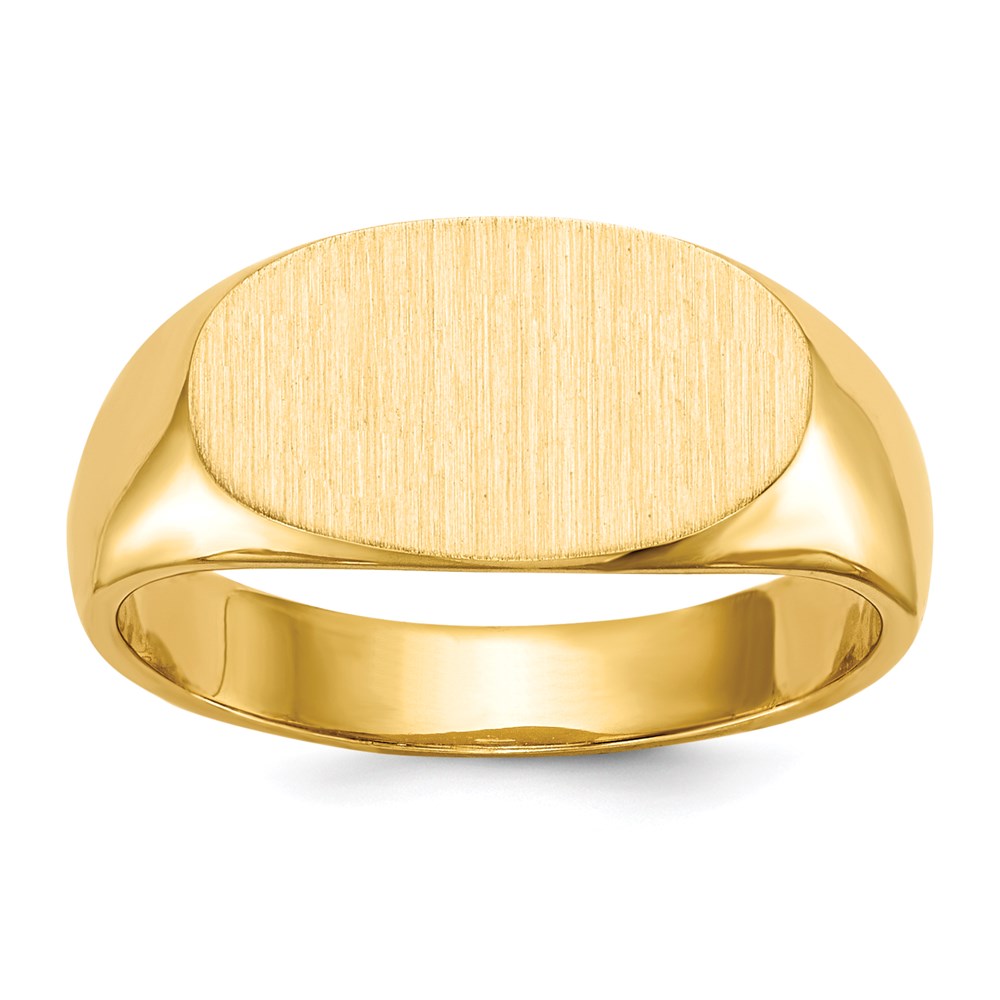 14k yellow gold 7 0x13 5mm closed back signet ring rs241