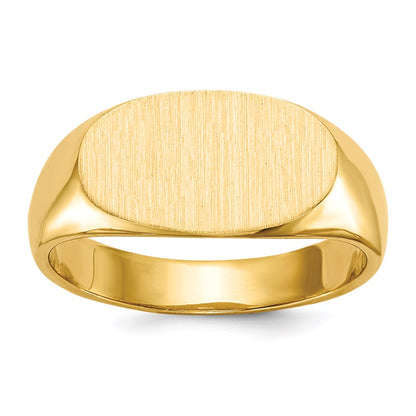 14k yellow gold 7 0x13 5mm closed back signet ring rs241
