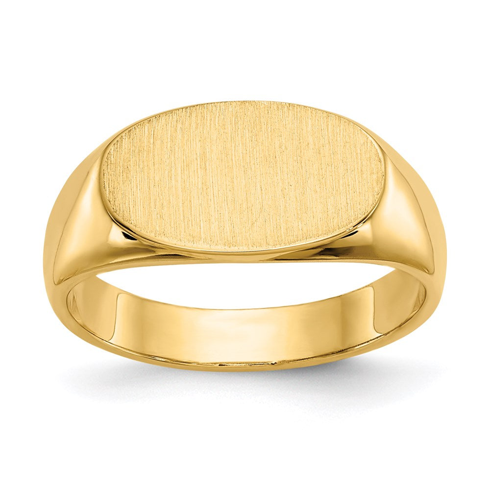 14k yellow gold 8 0x13 5mm closed back signet ring rs242