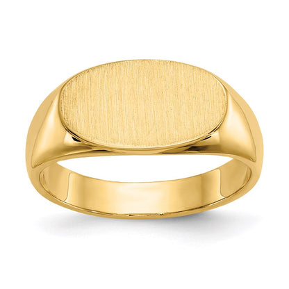 14k yellow gold 8 0x13 5mm closed back signet ring rs242