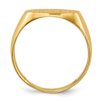 14k yellow gold 8 5x11 5mm closed back childs signet ring rs251