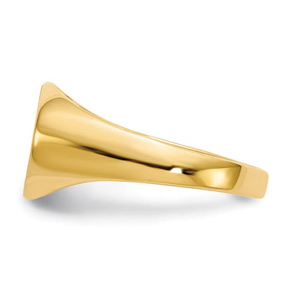14k yellow gold 8 5x11 5mm closed back childs signet ring rs251