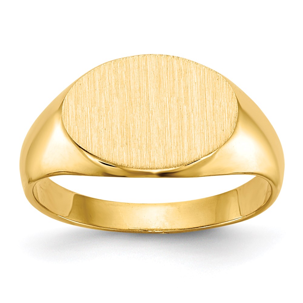 14k yellow gold 8 5x11 5mm closed back childs signet ring rs251