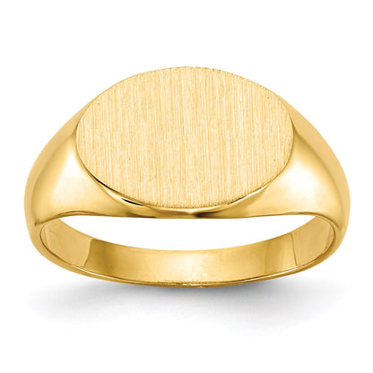 14k yellow gold 8 5x11 5mm closed back childs signet ring rs251