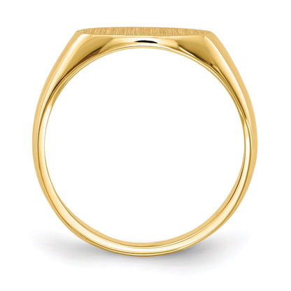 14k yellow gold 6 5x11 5mm closed back signet ring rs258
